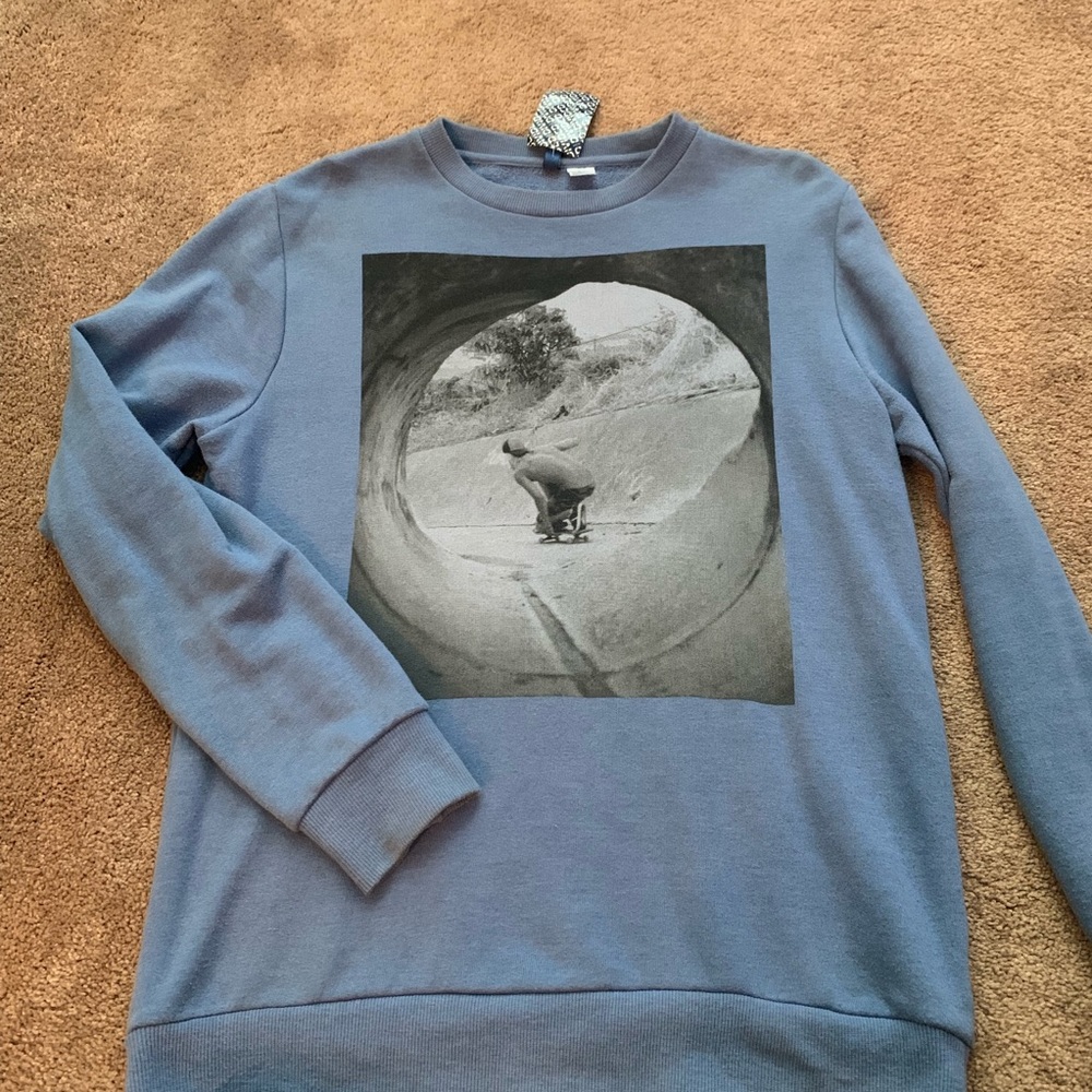 Blue crewneck Skateboarding Sweater